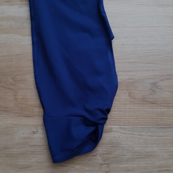 Fabletics Pure Luxe Leggings Pockets Open Twist Ankle Hem Blue Size Small - Picture 3 of 5